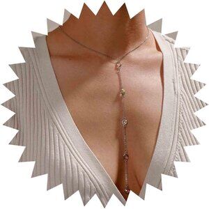 Stylish Y Drop Crystal Necklace with Rainbow Rhinestone – Perfect Gift for Women